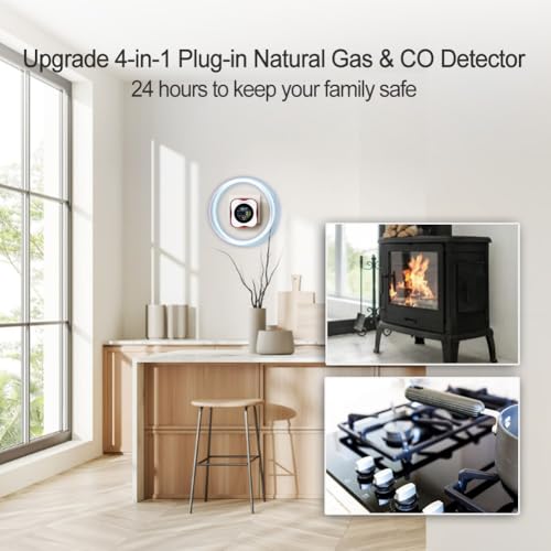 Carbon-Monoxide-and-Natural-Gas-Detector-Plug-in-Wall-WESHLGD-Combination-Carbon-Monoxide-and-Gas-Detector-4-in-1-CO-and-Gas-Detector-for-HomeKitchenCO-Gas-Alarm-with-Temperature-Humidity