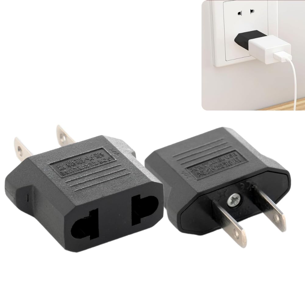 Hi-Plasst India to USA Converter Plug 2 Pin| Travel Adapter 2-Pieces Pack Universal Type A Plug Adapter for US, Canada, Mexico, Japan, Thailand | for Indian Devices (Pack of 2)