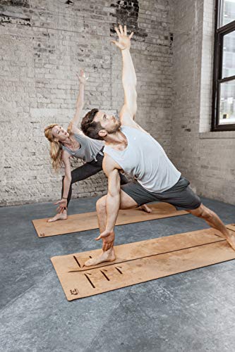 Soft,Thick, Non Slip, Cork Yoga Mat with Just The Right Amount of Padding for Sweat, Hot Yoga, Pilates, Bikram, and General Fitness (Extra Thick 80" x 26" x 6.5mm, Perfect Posture Alignment Lines)