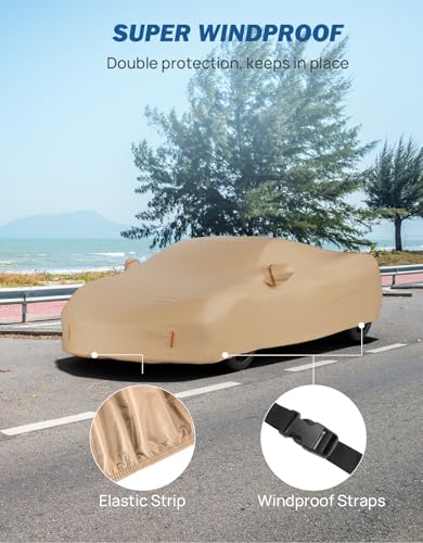 Image of JOYTUTUS Car Cover Compatible with 2020-2026 Corvette C8 Stingray Z06 Z51 (Not Fit for High Wing), Soft Cotton Inner Sun Rain UV All Weather Protection