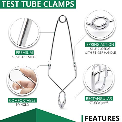 Scientific Labwares Essential Lab Tools Starter Pack - Crucible Beaker Tongs Lab Spatula Scoop Spoon Test Tube Clamps Sterilizer Forceps Tweezers - Premium Quality #TOP4