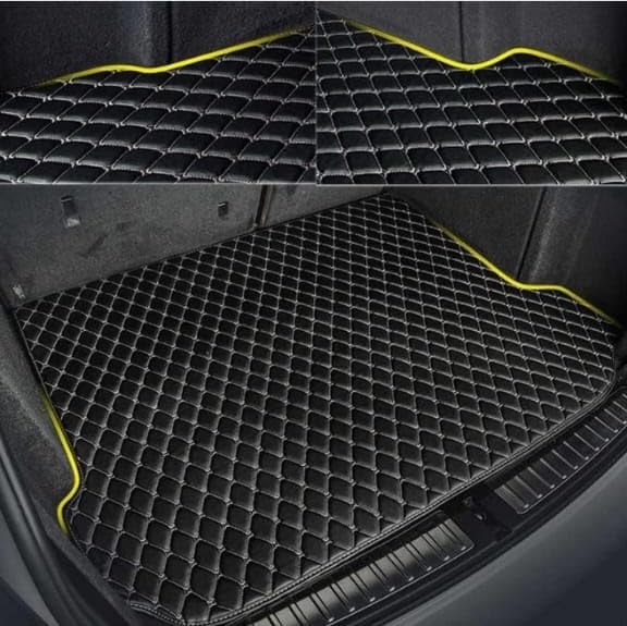 Image of 7D Luxury Faux Leather Waterproof Grass Foot Mats for Car Interior