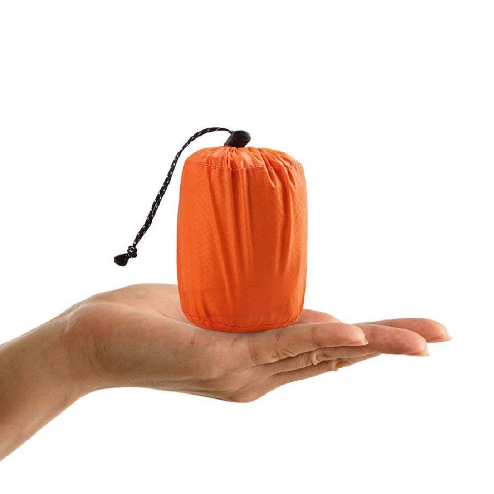 Emergency Sleeping Bag Thermal Waterproof for Outdoor Survival Camping Hiking Orange Heavy Duty Use Like Space Blanket by SHG_shop