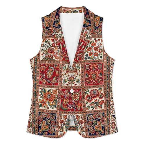 Boho FloralFashionable Slim Fit Women's Suit Vest, Simple And Versatile Professional Vest2
