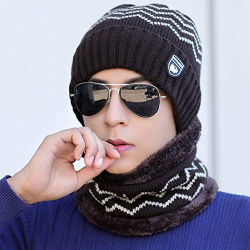 Bonnet tricoté homme chaud épais chapeau hiver coupe-vent pour jeunes et adultes