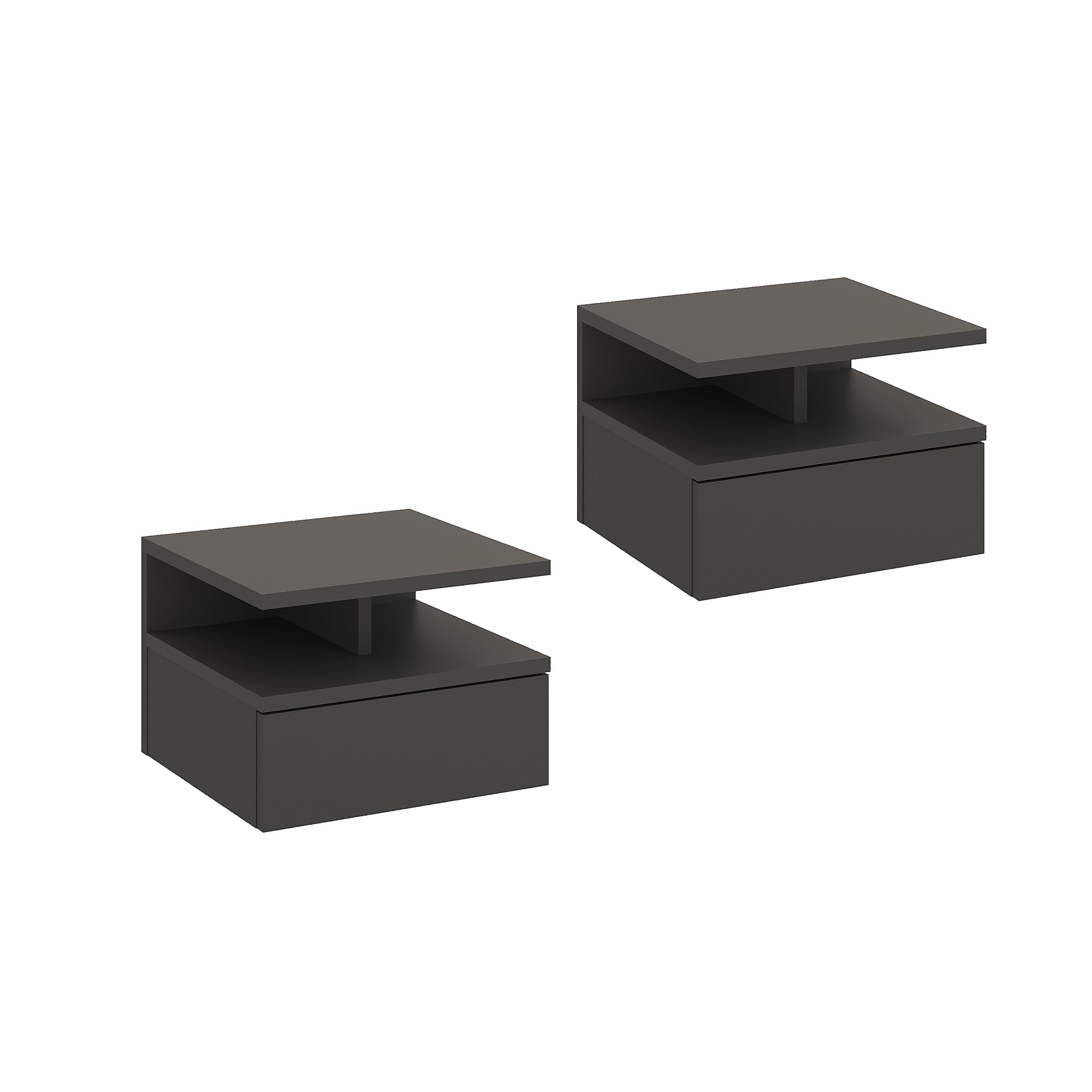 Komto Floating Bedside Table with Drawer, Wall Mounted Bedside Cabinet