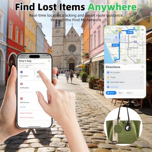 Image of 4 Packs Tracker Tags Compatible with Find My (iOS Only), Bluetooth Tracker Tags, Smart Keys Finder and Item Locator with Waterproof Case for Wallet Luggage Backpack (2Black+2White)