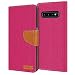 Produktbild Conie Samsung Galaxy S10 Hülle für Galaxy S10 Tasche, Textil Denim Jeans Look Booklet Cover Handytasche Klapphülle Etui mit Kartenfächer, Pink