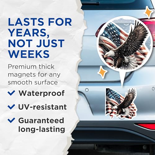 (2 Pack) Imanes Decorativos de Águila USA y Bandera Americana miniatura 4
