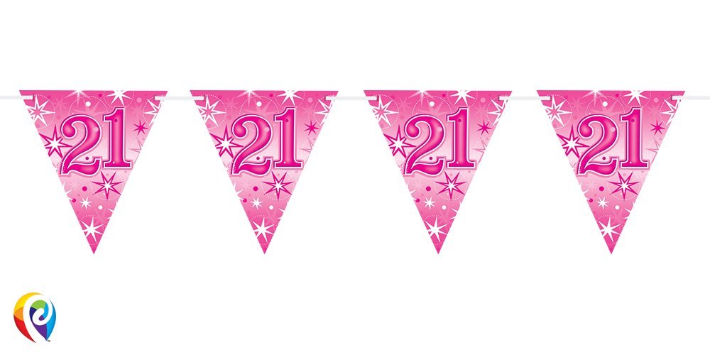 Pioneer Europe 45580 Striscione Per Festeggiare Il 21 Compleanno Colore Rosa 2106527264