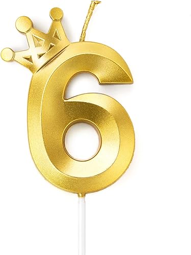 Miniatura 7 de 2 velas para pastel de cumpleaños para niña y niño, corona dorada 2, 3.2 pulgadas3.1 in, vela de cumpleaños con purpurina de gran tamaño para