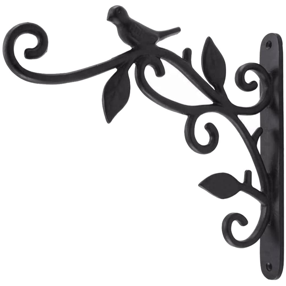 Abaodam Crochet de Suspension pour Plantes Fer Support Mural Décoratif pour Pot de Fleurs Noir