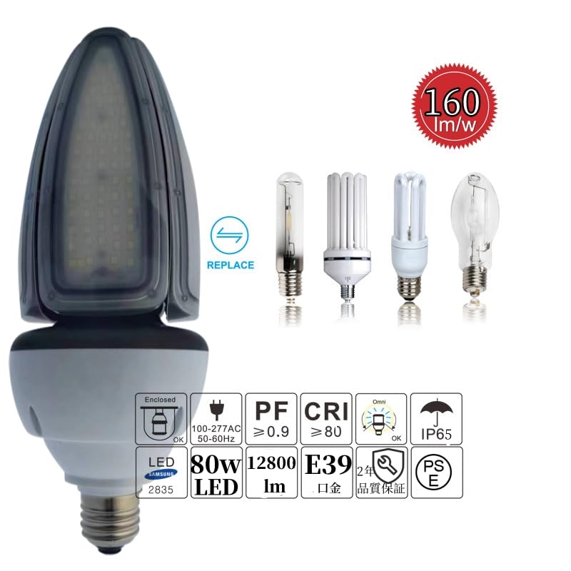 工場 倉庫を明るく！電気代も安いLED水銀灯 1000W相当 LED 水銀灯 電球