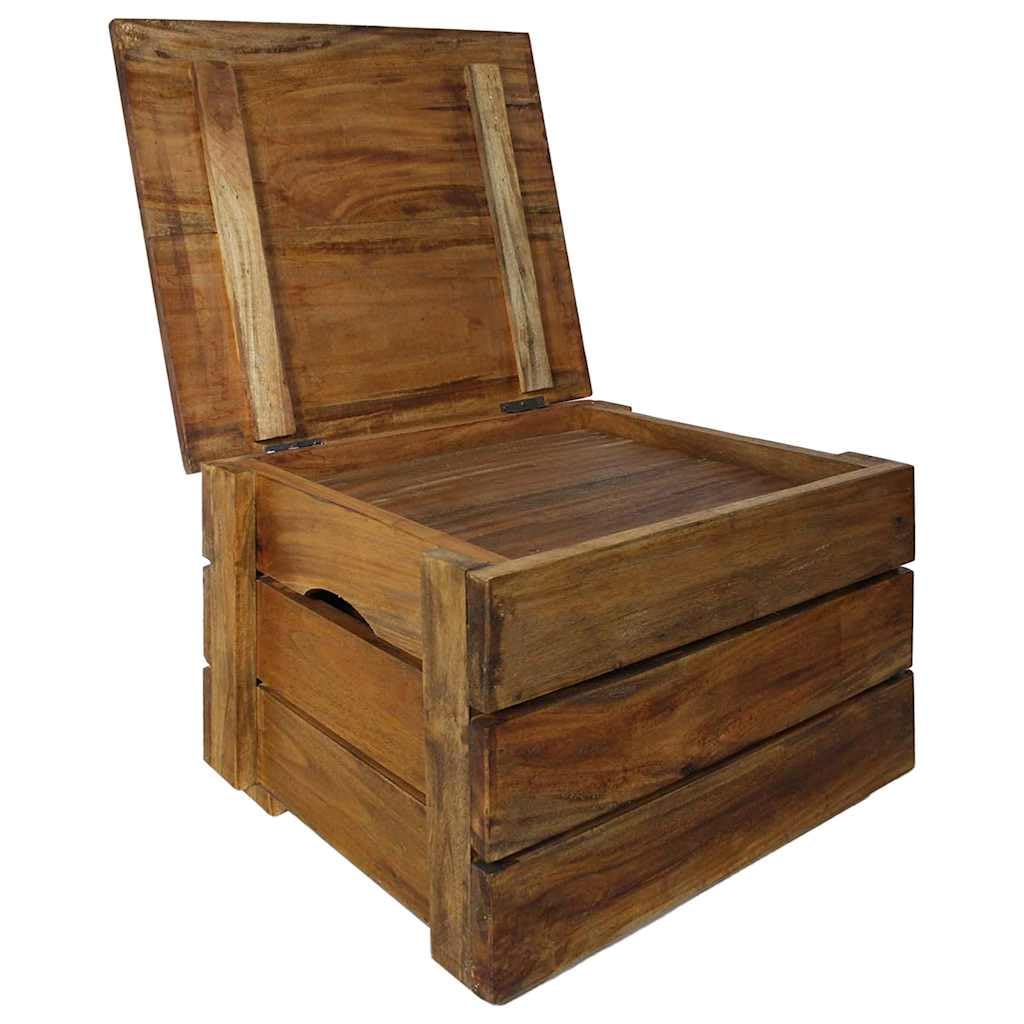 Aufbewahrungskisten 2er Set Massivholz Mahagoni Holztruhe Vintage | Handgefertigte Allzweckkisten aus Echtholz mit viel Stauraum fuer Ordnung in Schlafzimmer, Wohnzimmer und Flur.