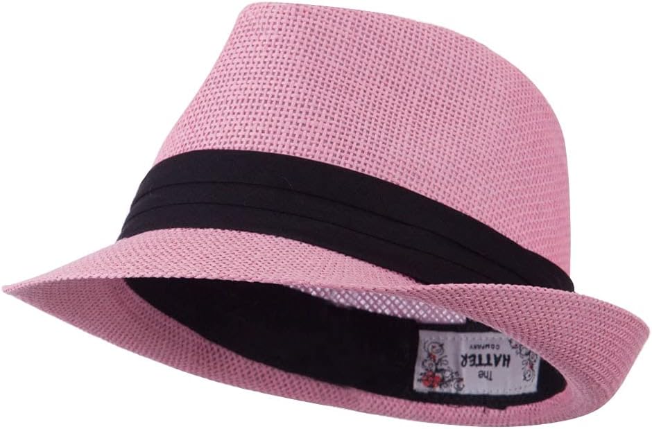 Paper Straw Black Band Baby Fedora