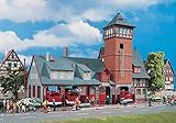 VOLLMER HO Scale Fire Station - 11-7/16 x 4-3/4' 29 x 12cm