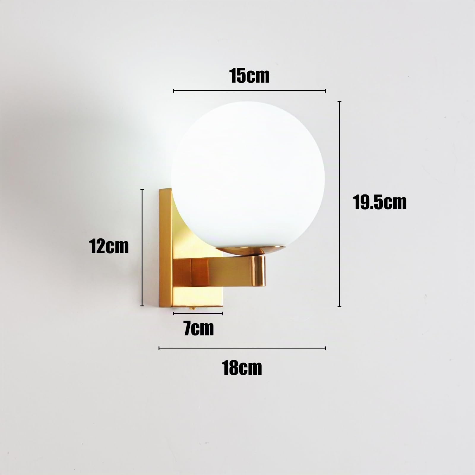 Aplique Pared Bola de Vidrio Dorada Nórdica para Salón, Dormitorio