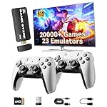 Retro Gaming Console, 20,000+ Retro Game Stick, 4K HD HDMI TV Game Stick, Built-in Classic Video Games 23 Emulators Plug & Play Game Console for TV with 2 Wireless Controllers
