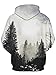 RAISEVERN Mens Hoodies 3D Retro Forest Trees Graphic Printed Hoodie Casual Long Sleeve Shirts Lightweight Sportswear Drawstring Pullover Hooded Sweatshirt with Pockets Grey White