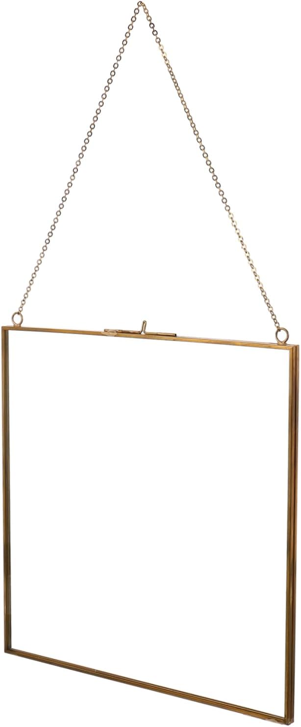 BESTOYARD 1Pc Glass Specimen Clip Frame Wall Hanging Holder for Photos Dried Flowers Unique Vintage Decor for Home Cafe and Bar Display