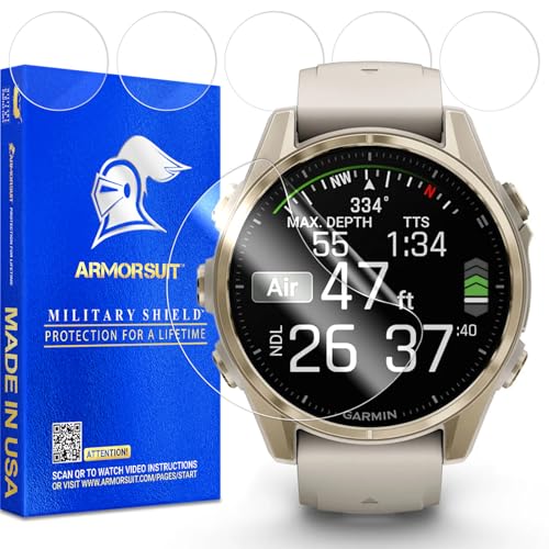 Image of ArmorSuit 6 Pack for Garmin Fenix 8 (43mm) AMOLED Screen Protector MilitaryShield HD Clear TPU Film - Made in USA
