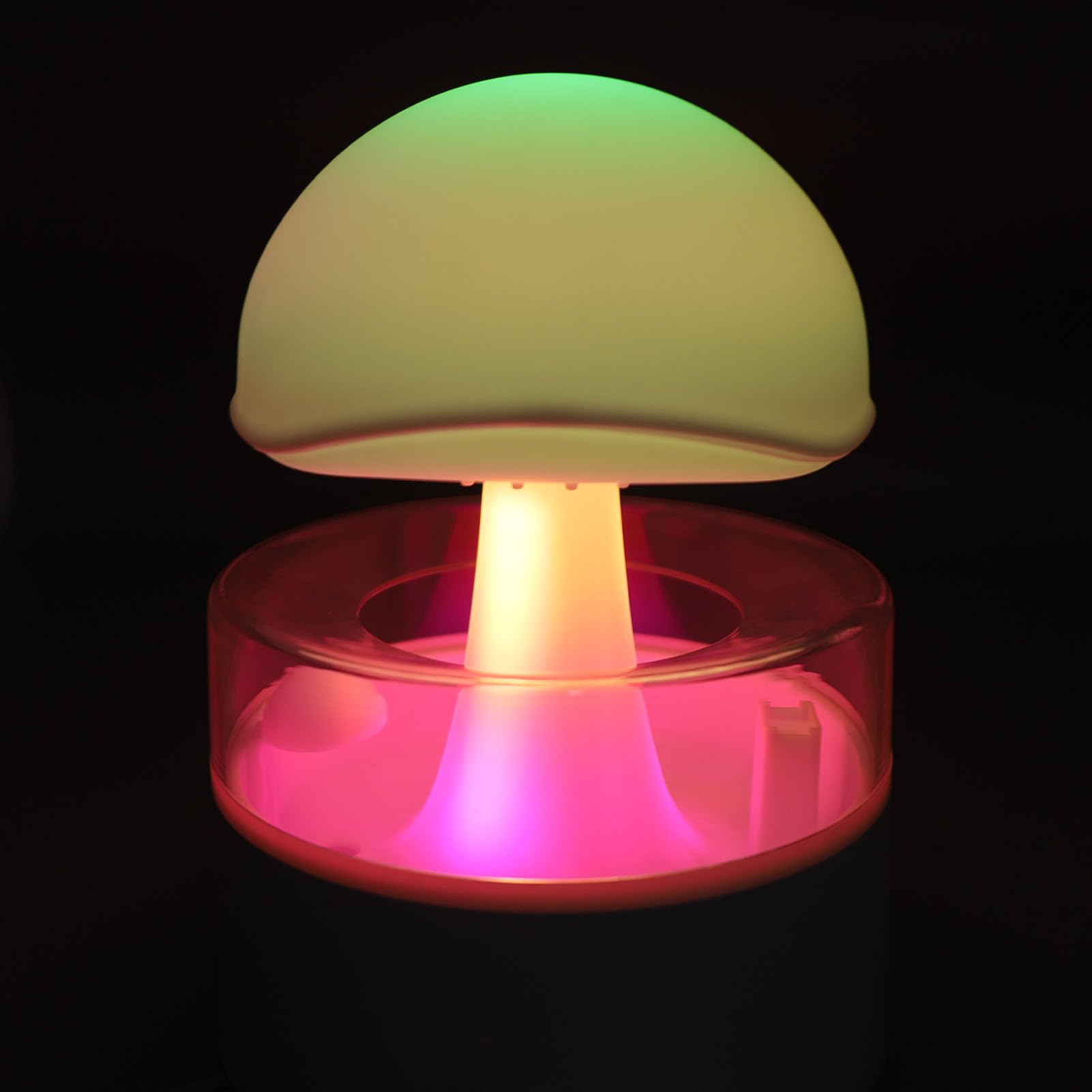 Umidificatore e diffusore di aromi con nuvola di pioggia da 500 ml - Nebbia fredda ultrasonica silenziosa, luce LED a 7 colori, design a fungo atomico, spegnimento automatico per