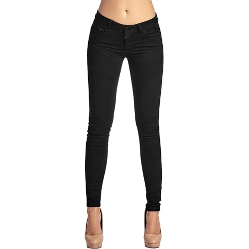 2LUV Women's Stretchy 5 Pocket Skinny Color Uniform Pants