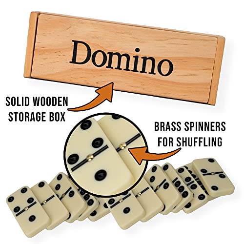 Luptons Traditional Dominoes Set | Luxury Dominos in Wooden Case For Kids & Adults Board Games