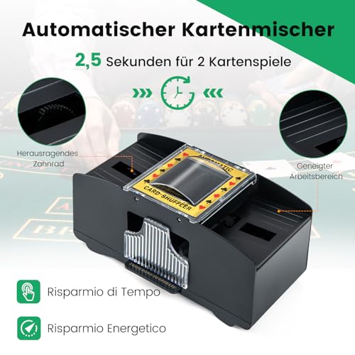 DREAMADE Pokerkoffer mit 300 Laser Poker Chips/ 2 Pokerkarten Set/Kartenmischer/Kartengeber/Spielmatte/ 5 Würfel/ 3 Dealer-Buttons, Poker Komplett Set Pokerset Profi Texas Hold'em (300 Chips) – Bild 5