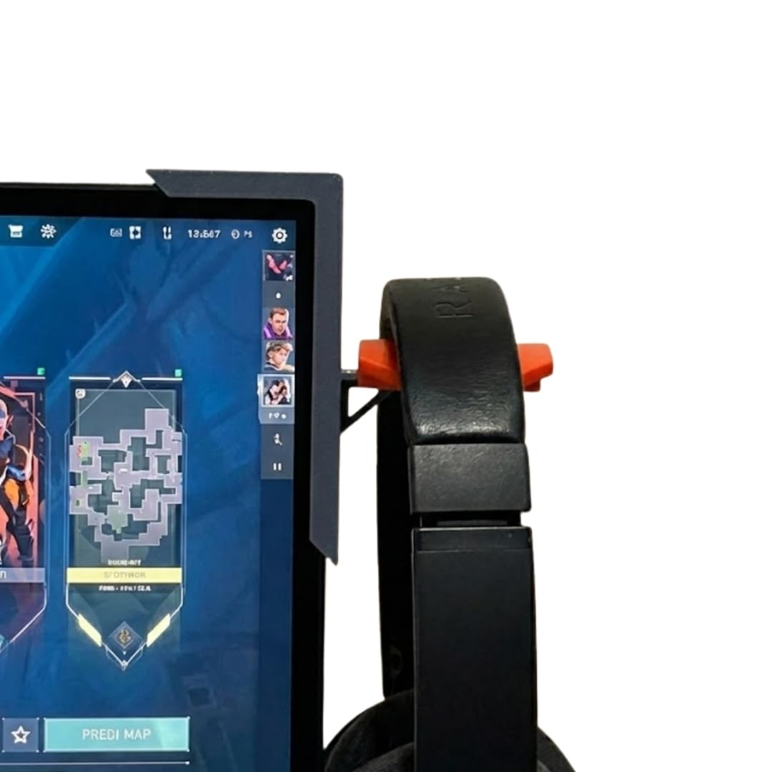 Invisible Monitor Side Headset/Headphone Bracket/Stand (Black & Red)-image-16