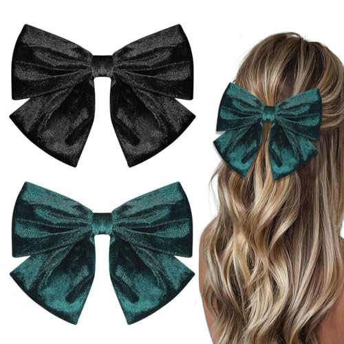 2 Fermagli Per Capelli In Velluto, Fermagli Per Capelli Con Fiocco, Fermagli Per Capelli Vintage, Accessori Per Capelli, Fermagli Per Capelli Da Festa