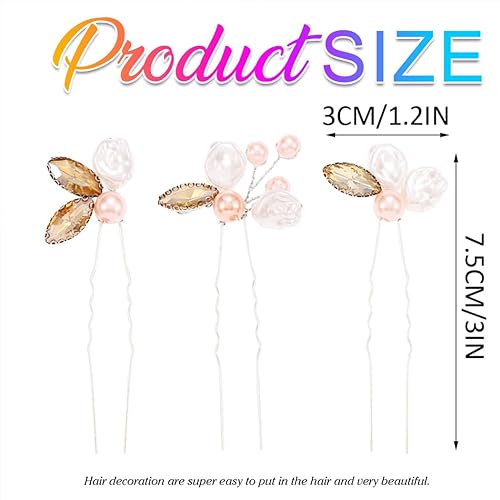 Miniatura 6 de Heread Pearl Bride - Horquillas para el pelo de boda con cristales plateados, accesorios para el cabello de novia, para mujeres y niñas (paquete de
