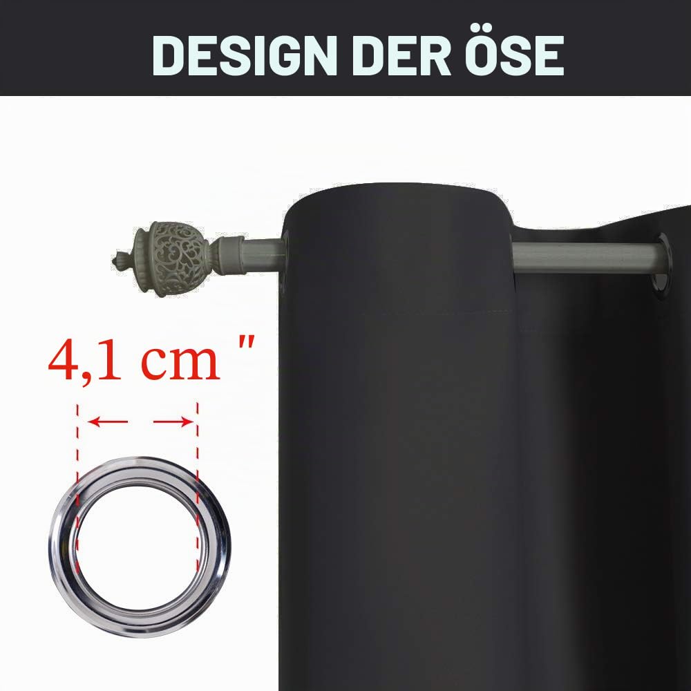 PANOVOUS Breiter Verdunkelungsvorhang für Schiebetür Glastür Raumteiler Vorhang Thermoisoliert Verdunkelung Terrassentür Vorhang Panel 100W x 95L Zoll 1 Panel Schwarz