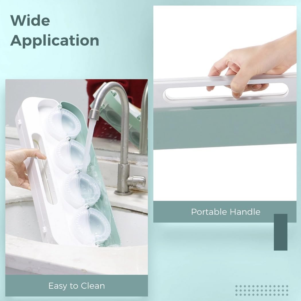 8-Slot Dumpling Press with Handle and Spray Bottle, Double-Sided Manual Mold for Pierogi, Wonton, Potsticker, Food-Safe Pp Tool