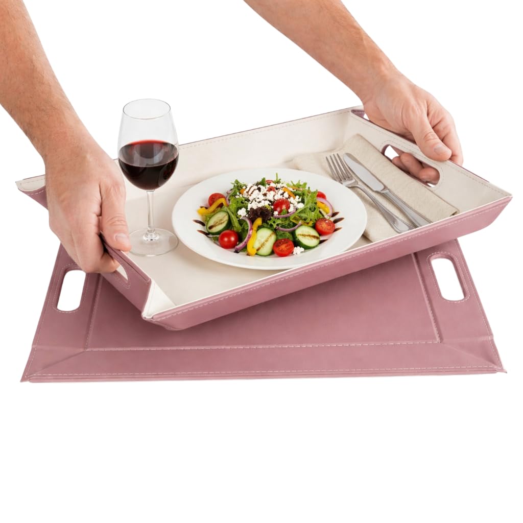 2-in-1 Serving Tray &amp; Placemat | Faux Leather &amp; Reversible