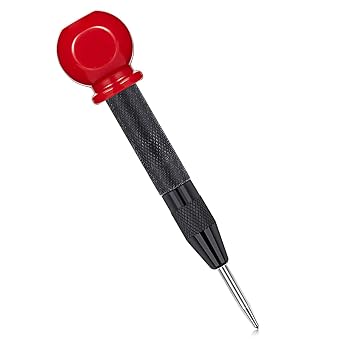 Spring Loaded Center Punch, Automatic Anti-Slip Punch Tool Heavy Duty Center Hole Tool for Metal Wood Plastic