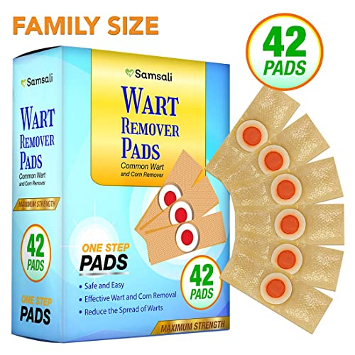 Samsali Wart Remover Pads, Highly Potent Wart Removal Treatment, All New Premium High Efficacy Wart Remover Pads, 42 Wart Remover Pads
