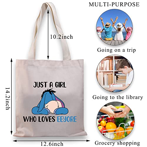 PLITI Eeyore Tote Bag For Women Just a Girl Who Loves Eeyore Donkey Lover Gift Eeyore Fans Gift (Girls loves Eey TGU ) - Image 2