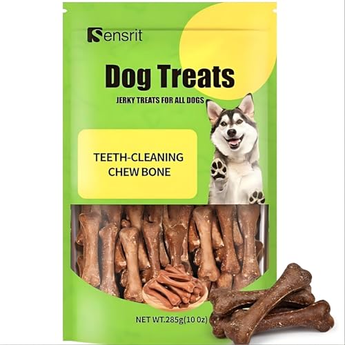 Sensrit Dog Dental Chews Teeth-Cleaning Bones - 10 Oz (285g) Long Lasting Dental Care Treats for Dogs, Edible Chew Bones for Plaque & Tartar Removal, Healthy Chicken Flavor Dog Treats for All Breeds