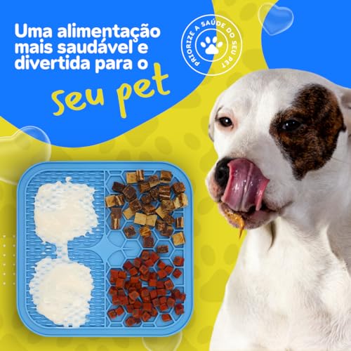 VIRTAX Tapete De Lamber Comedouro Para Cães E Gatos Educador Interativo Com Ventosas Alimentação PET