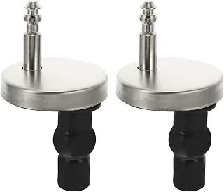 Angoily 1 Set/ 2pcs Toilet Seat Hinge Stainless Steel Toilet Seat Fittings Toilet Seat Bolts Toilet Seat Hinge Replacement (Black Silver) 42mm