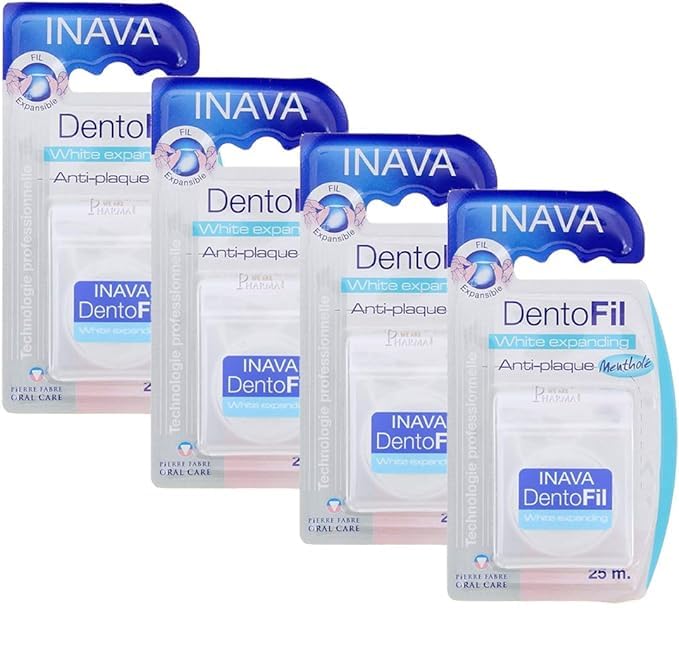 Inava hilo dental Dentofil White Expanding mentolé 25 metros lote de 4