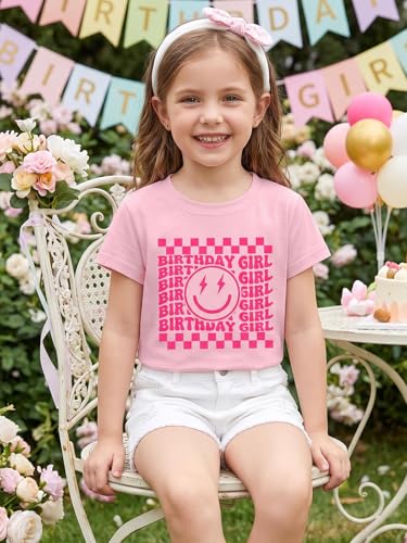 Image of YHHR Birthday Girl Shirt Tie Dye Girls Birthday Shirts 7-14 Year Kids Tops | Girls Birthday T Shirt, Cute B-Day Gifts Party Tops ,Birthday Outfits ,Letter Print Tees ,Graphic Short Sleeve Tee Tops