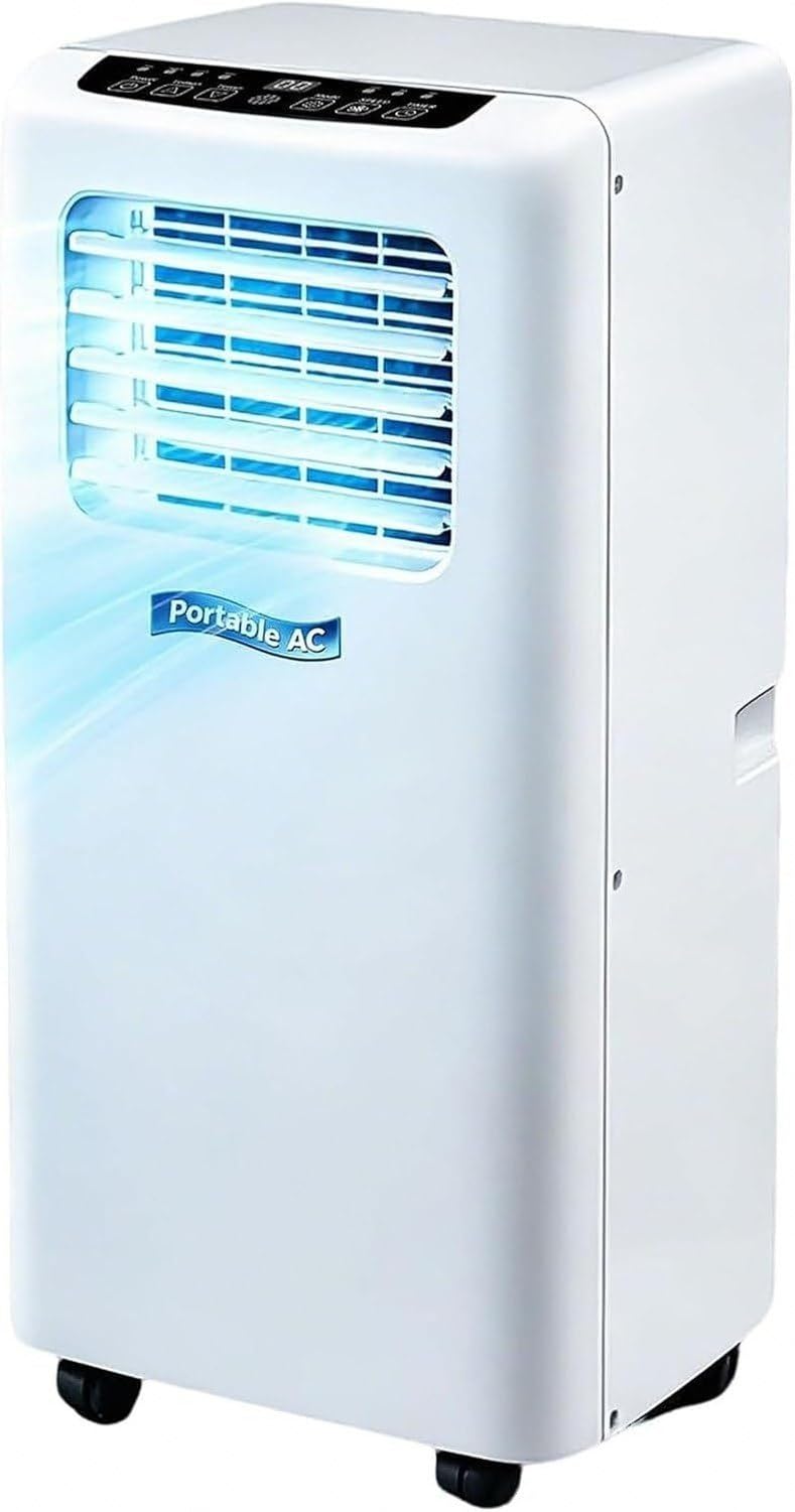 Aire Acondicionado Portátil 9000 BTU 4-en-1 Ventilador Deshumidificador Pantalla Digital Temporizador 24H para Habitaciones hasta 20 m² Silencioso, (5000btu), (5000BTU)