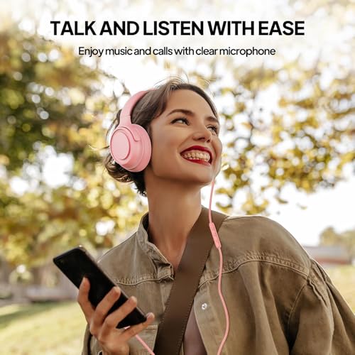 ADOOPE Wired Over-Ear Headphones with USB C Connector, Hi-Fi Stereo Sound, Noise-Isolating Ear Cups, Comfortable Fit for USB C Devices (Pink) by ADOOPE - Image 3