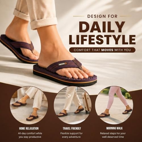 Image of ORTHO JOY House Slipper for Women's Care | Orthopaedic | Diabetic | Acupressure | Comfortable | MCR | Flip Flop Ladies and Girl's Home for Daily Use