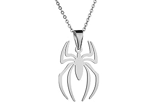 Spider Pendant Necklace Lightweight Silver Spider Charm Halloween Jewelry Spider Fans