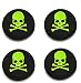 Produktbild Silikon-Daumenkappe für Joysticks, Thumbsticks, für PS4, Xbox One, PS3, Xbox 360, PS2, Game-Controller  4 x grüner Totenkopf