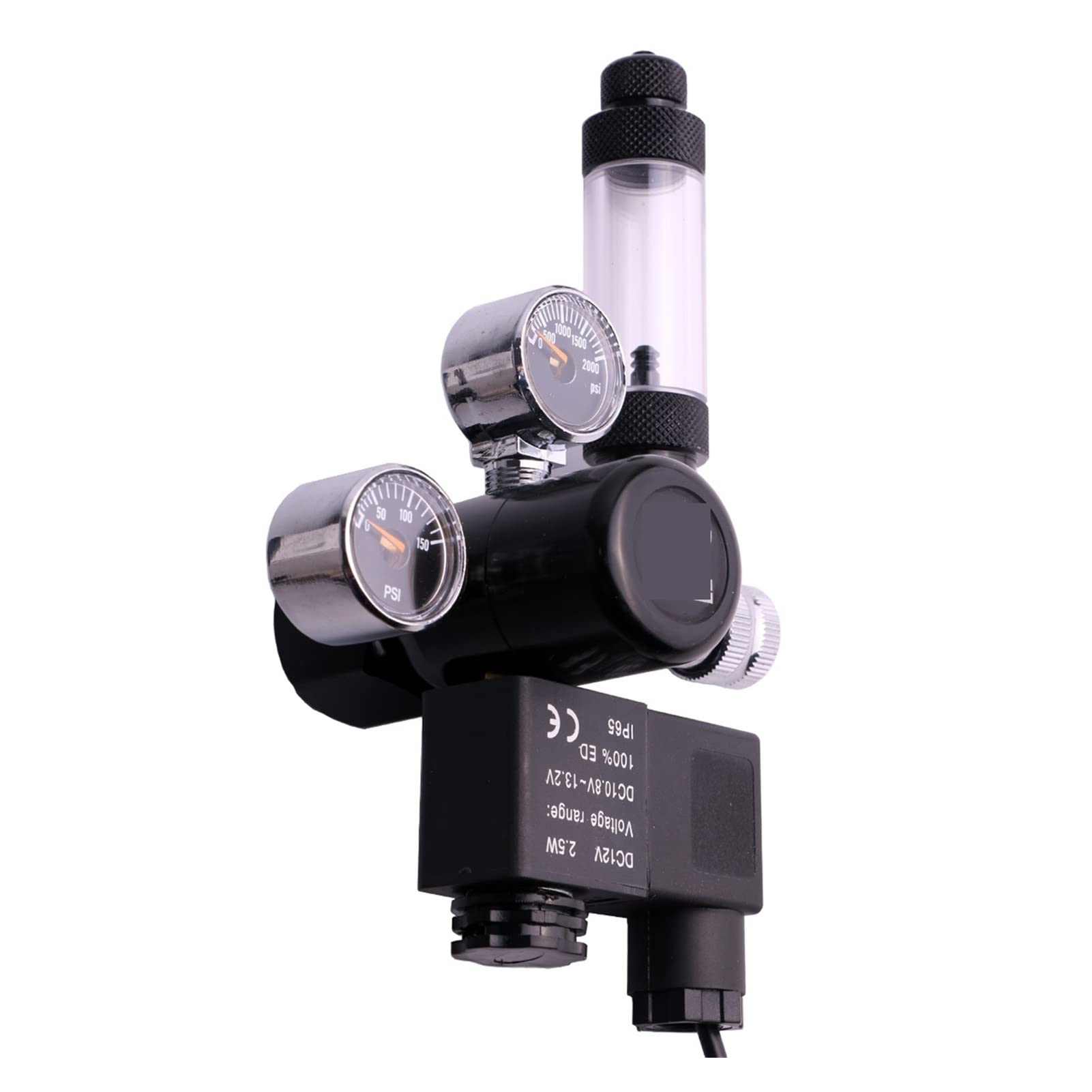 Sprzęt do spawania gazowego Akwarium CO2 Regulator AC Elektromagneski mini podwójny wyświetlacz z licznikiem pęcherzyków i zaworem kontrolnym dla CGA320/W21.8 Cylinder Akcesoria do pomp powietrza (Co