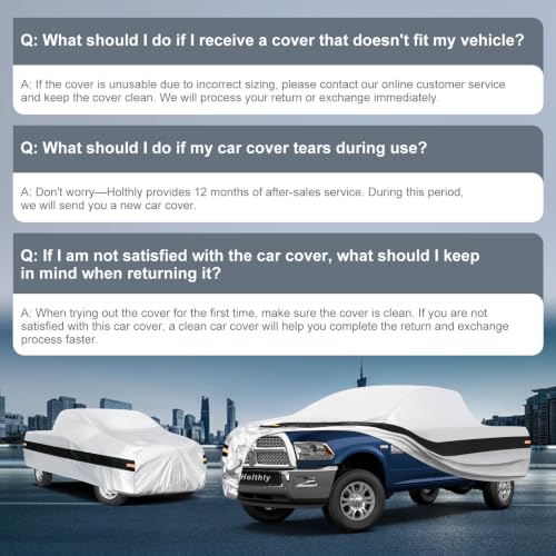 Image of 10 Layers Truck Cover Waterproof All Weather Custom Fit Dodge Ram 2500 3500(2009-2026) Crew /Quad Cab Short Bed, Outdoor Full Exterior Pickup Car Cover Sun Rain Snow Ice Protection. Sliver